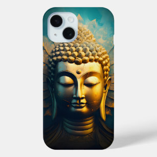 Peaceful Buddha Face Gold Art Antique Poster iPhone 15 Case