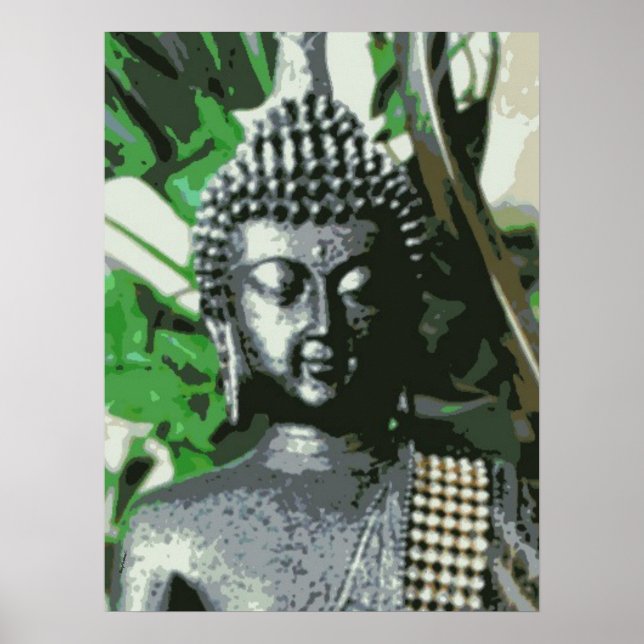 Peaceful Buddha Meditation Poster – Centered Zen A (Front)