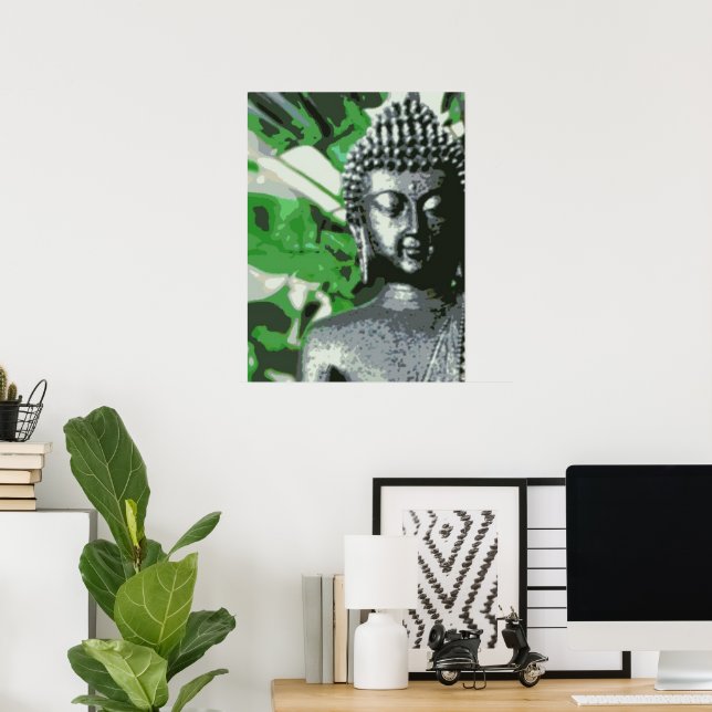 Peaceful Buddha Meditation Poster – Close-Up Zen (Home Office)