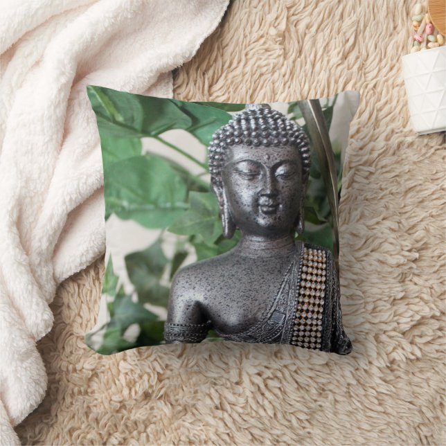 Peaceful Buddha Meditation Throw Pillow Zen Decor (Blanket)