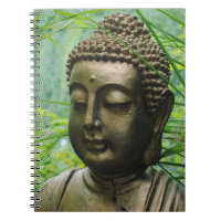 Peaceful Buddha Statue in a Leafy Green Forest