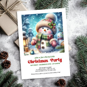Peaceful cartoon snowman invite holiday printable
