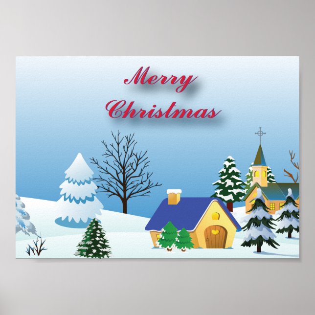Peaceful Christmas Church Poster (Front)