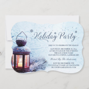 Peaceful Christmas Lantern Winter Holiday Party Invitation