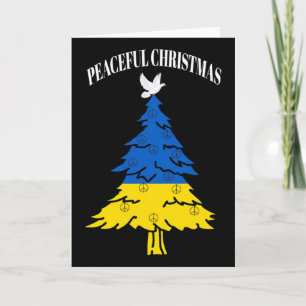 Peaceful Christmas Tree Peace Ukraine Card