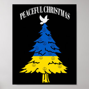 Peaceful Christmas Tree Peace Ukraine Poster