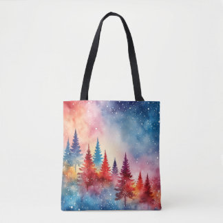 Peaceful Christmas Watercolor Tote Bag