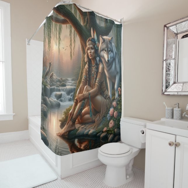 Peaceful connection with nature shower curtain (In Situ)