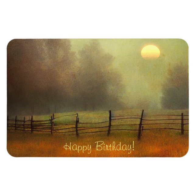 Peaceful Country Scene Birthday Magnet (Horizontal)