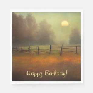 Peaceful Country Scene Birthday Napkin