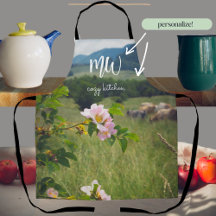 Peaceful countryside landscape with wild roses 