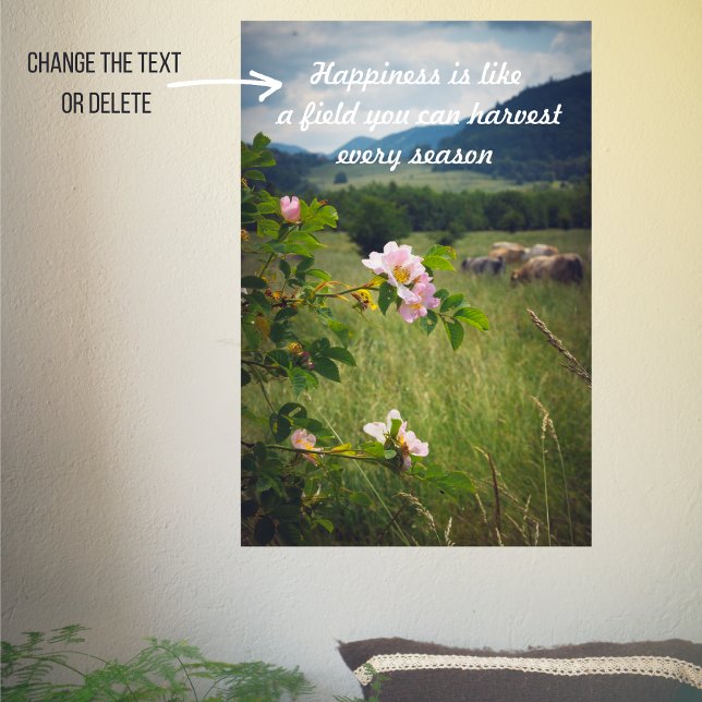 Peaceful countryside landscape with wild roses  poster (Creator Uploaded)