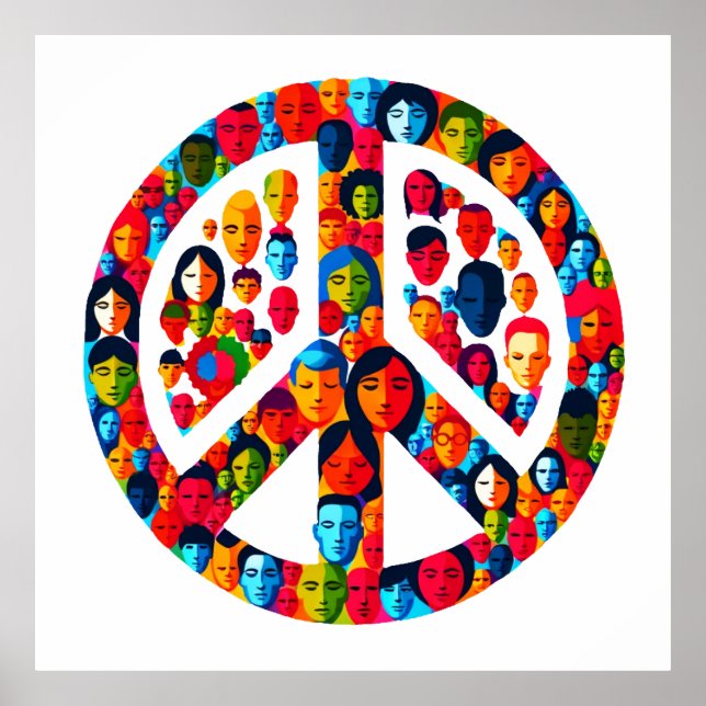 Peaceful Diversity - Global Faces Peace Sign (Front)