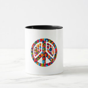 Peaceful Diversity - Global Faces Peace Sign Mug