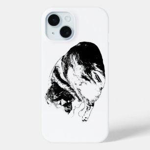 Peaceful Dog Lines Guard Modern Winter Phone iPhone 15 Case
