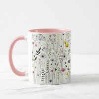 Peaceful Dove Art Mug, Floral Bird Design, Coffee 