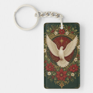 Peaceful Dove Holiday Key Ring
