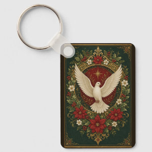 Peaceful Dove Holiday Key Ring
