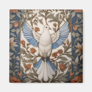 Peaceful Dove William Morris Inspired Floral Magnet