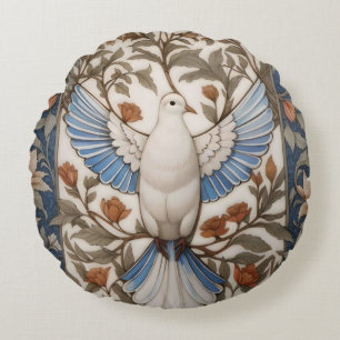 Peaceful Dove William Morris Inspired Floral Round Cushion