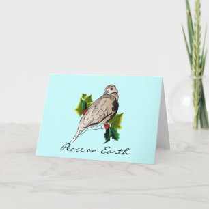 Peaceful Dove with holly and Ivy Christmas Holiday Card