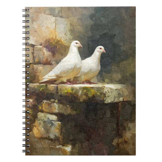 Peaceful Doves Soft Stone Wall Notebook (Front)