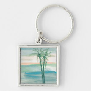 Peaceful Dusk Tropical Key Ring