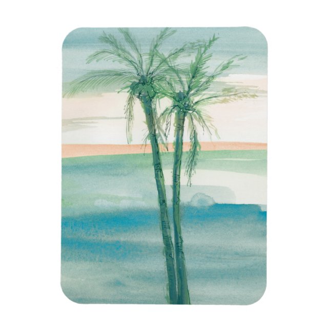 Peaceful Dusk Tropical Magnet (Vertical)