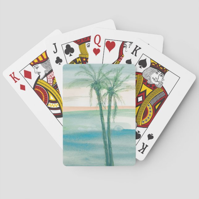 Peaceful Dusk Tropical Playing Cards (Back)