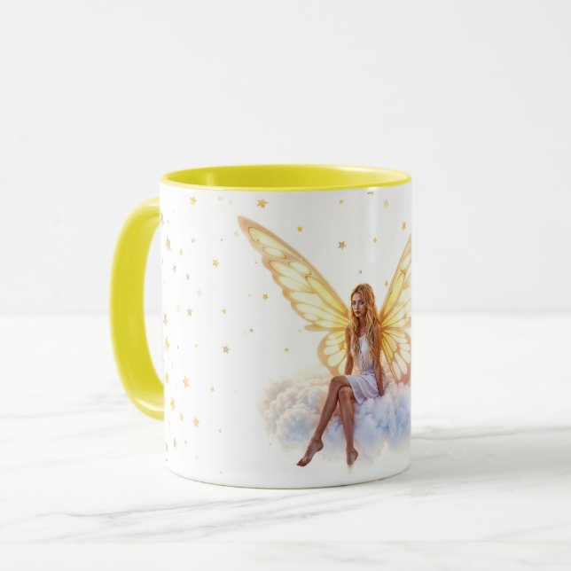 Peaceful elegant fairy glow sky airy and light mug (Front Left)