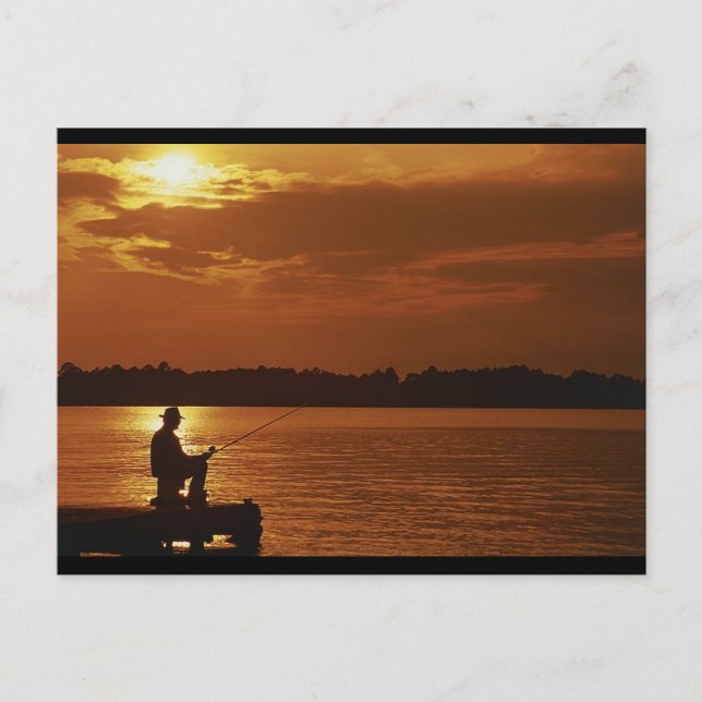 Peaceful Evening Angler Postcard (Front)