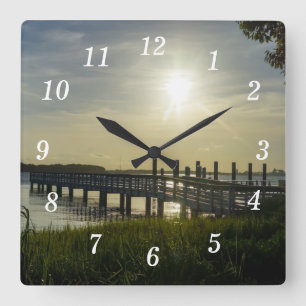 Peaceful Evening At Cooper River Wall Clock