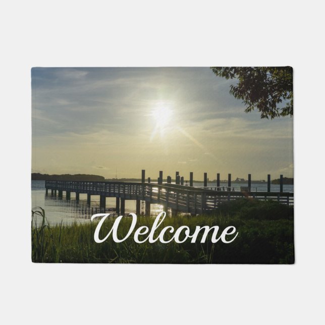 Peaceful Evening At Cooper River Welcome Doormat (Front)