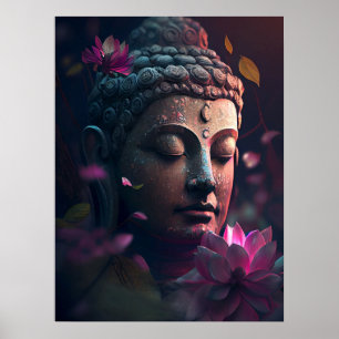 Peaceful Face of Buddha Art Poster