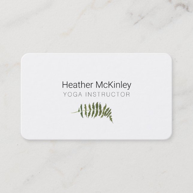 Peaceful Fern Greenery Minimal Business Card (Front)