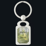 Peaceful Forest Couple in Love Key Ring<br><div class="desc">A peaceful forest,  this is for the couple in love.  Featuring an oil painting depiction of a forest,  use the templates to enter text.  Place your order today!</div>