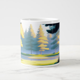 'Peaceful Forest Retreat' Landscape Jumbo Mug