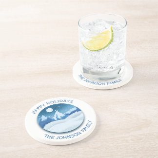 Peaceful Frosted Landscape Custom Coaster