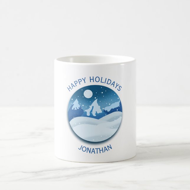 Peaceful Frosted Landscape Custom Coffee Mug (Center)