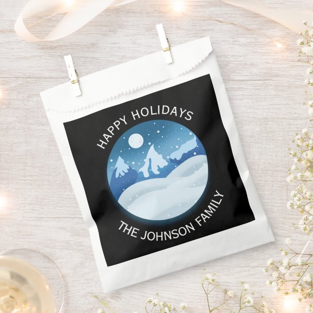 Peaceful Frosted Landscape Custom Favour Bags (Clipped)
