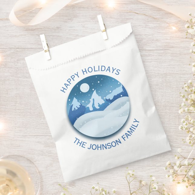 Peaceful Frosted Landscape Custom Favour Bags (Clipped)