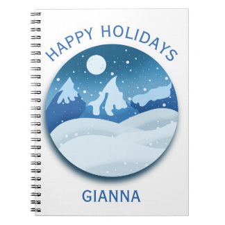 Peaceful Frosted Landscape Custom Notebook