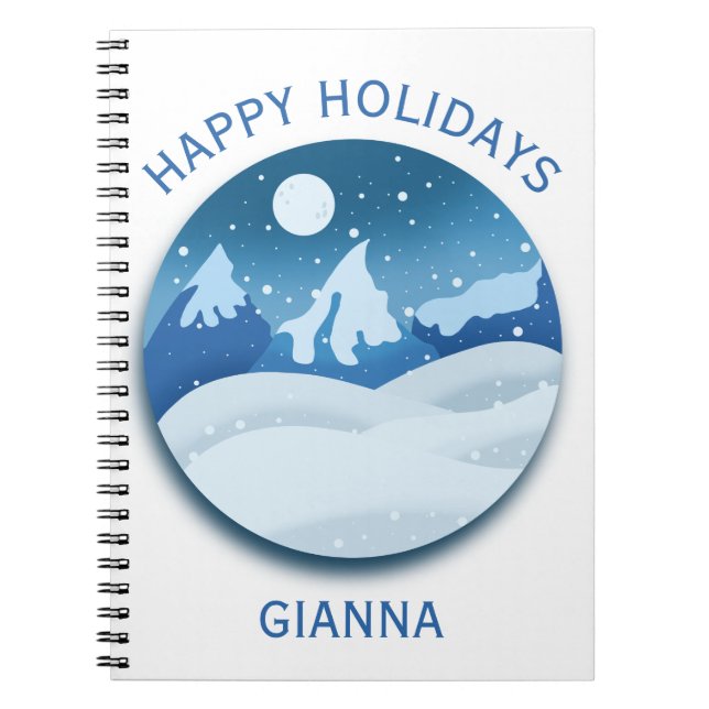 Peaceful Frosted Landscape Custom Notebook (Front)
