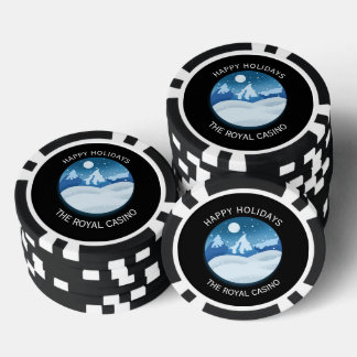 Peaceful Frosted Landscape Custom Poker Chips