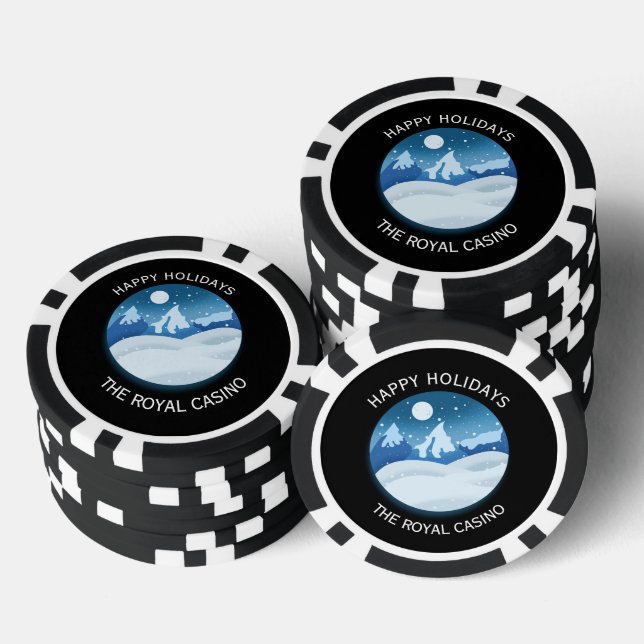 Peaceful Frosted Landscape Custom Poker Chips (Stack)