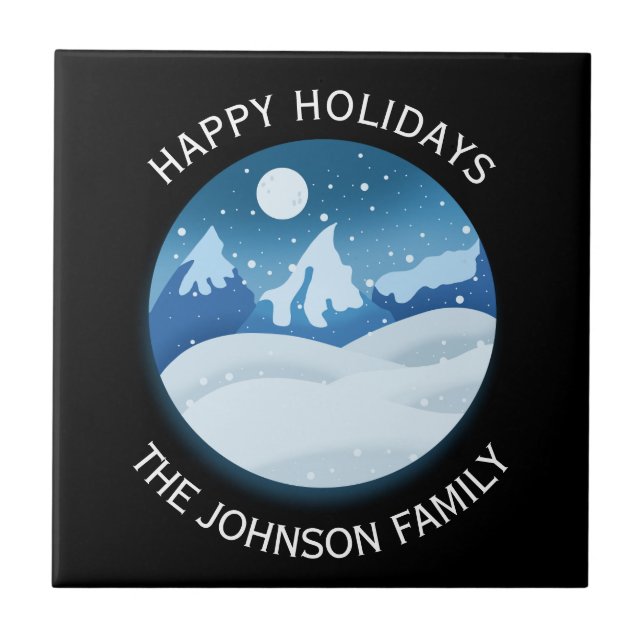 Peaceful Frosted Landscape Custom Tile (Front)