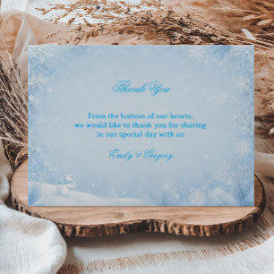 Peaceful Frosted Winter Snowflake Harmony Thank You Card