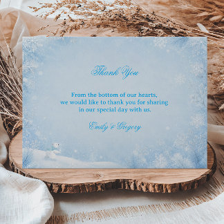 Peaceful Frosted Winter Snowflake Harmony Thank You Card