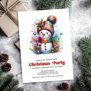 Peaceful funny snowman invite holiday joy digital