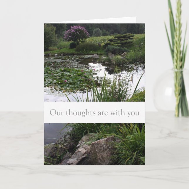 Peaceful Garden Condolences Sympathy Card (Front)